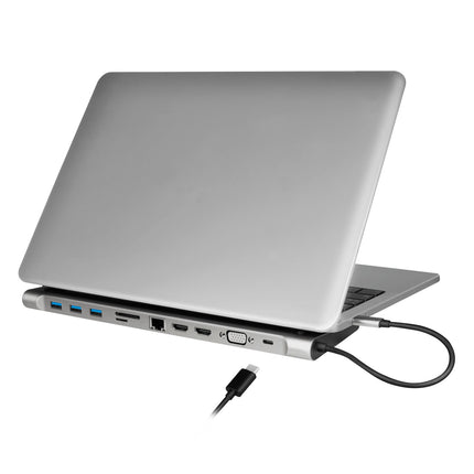 USB-C dok 11v1 HDMI/VGA/RJ45/USB-C 100W