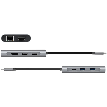 USB-C dok 8v1 HDMI/DP/RJ45/USB/USB-C 100W