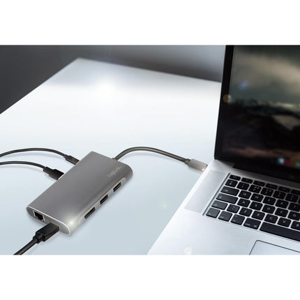 USB-C dok 8v1 HDMI/DP/RJ45/USB/USB-C 100W