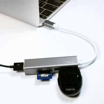 USB-C rozbočovač 3 porty + čtečka paměťových karet
