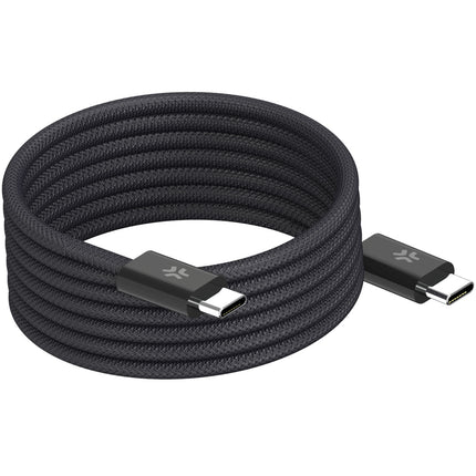 USB-C magnetický opletený kabel, 60W, 1m, černá