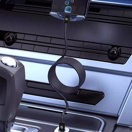 USB-C magnetický opletený kabel, 60W, 1m, černá