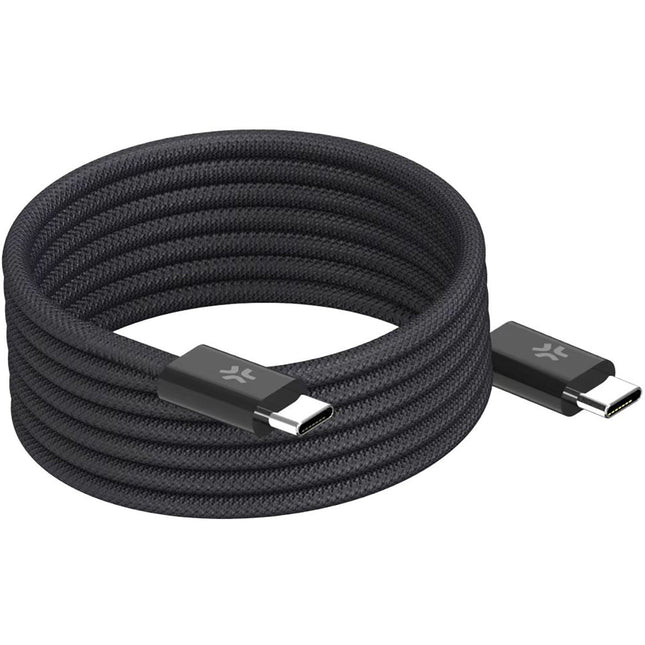 USB-C magnetický opletený kabel, 60W, 2m, černá