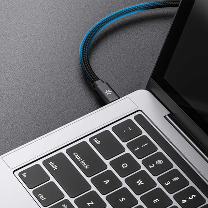 Kabel USB-C na USB-C 60W, magnetický opletený plochý 2m