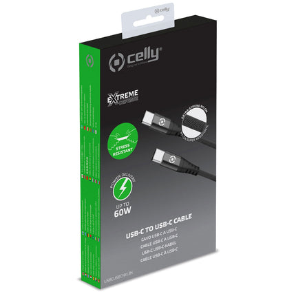 Kabel USB-C - USB-C nylonový USB-PD 60W 1m