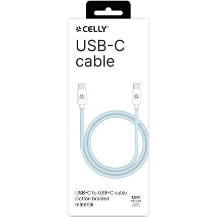 Kabel USB-C - USB-C 60W 1.5 m, světle modrá