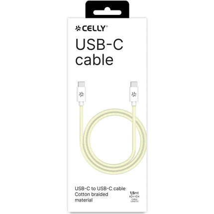 Kabel USB-C - USB-C 60W 1.5 m, žlutá