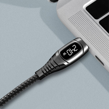 Kabel USB-C - USB-C s displejem USB 2.0 PD 3.1 240W 1 m, černá