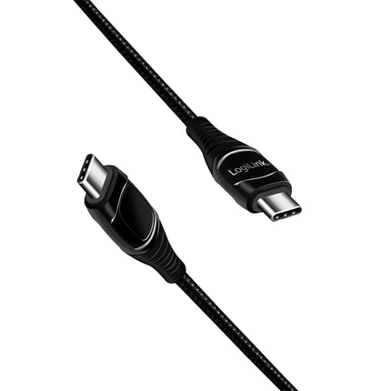 Kabel USB-C - USB-C s displejem USB 2.0 PD 3.1 240W 1 m, černá