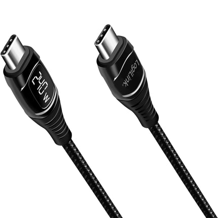 Kabel USB-C - USB-C s displejem USB 2.0 PD 3.1 240W 1 m, černá