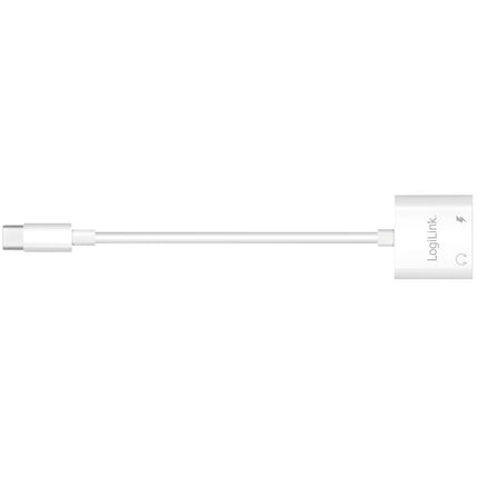 USB-C adaptér s 1 x audio portem, 1 x USB-C PD 60W, bílá