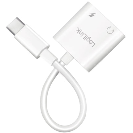 USB-C adaptér s 1 x audio portem, 1 x USB-C PD 60W, bílá