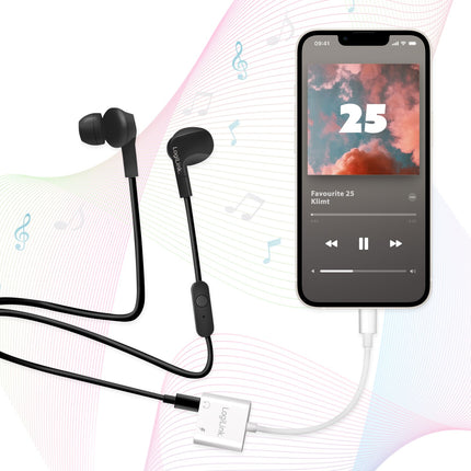 USB-C adaptér s 1 x audio portem, 1 x USB-C PD 60W, bílá