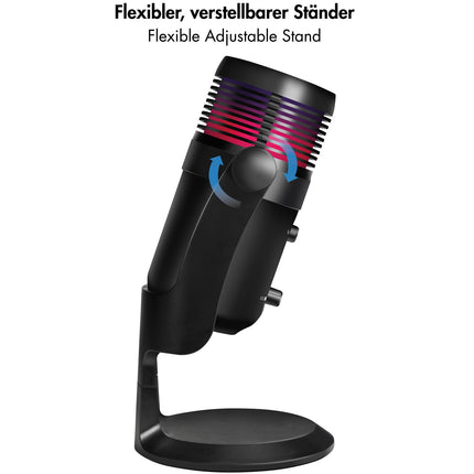 USB kardioidní mikrofon s RGB podsvícením, 192kHz/24-Bit