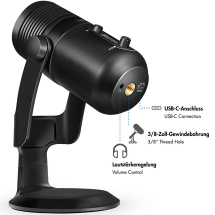 USB kardioidní mikrofon s RGB podsvícením, 192kHz/24-Bit