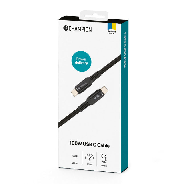 Kabel USB-C 100W 1m, černá