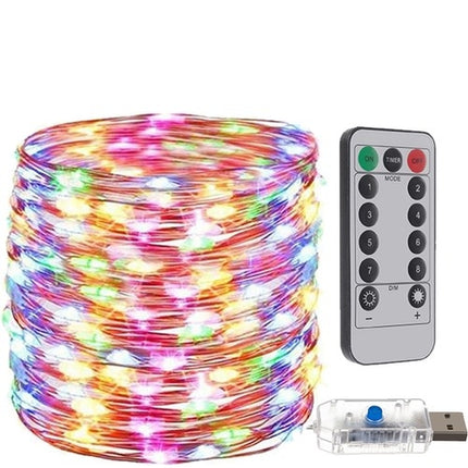 USB vánoční osvětlení - drátky 300 LED, vícebarevné
