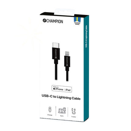 Kabel USB-C na Lightning 1m, černá