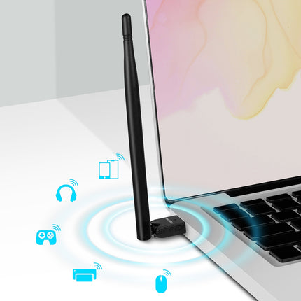 USB adaptér Bluetooth 5.3 s anténou 150 m