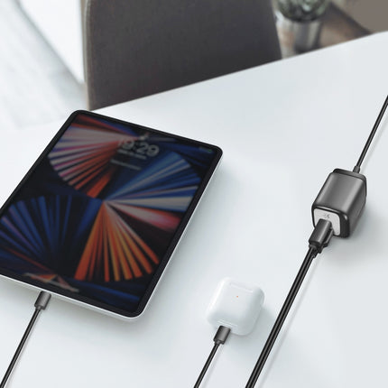 USB nabíječka 1xUSB-A + 1xUSB-C s pevným kabelem 1.5m GaN 30W