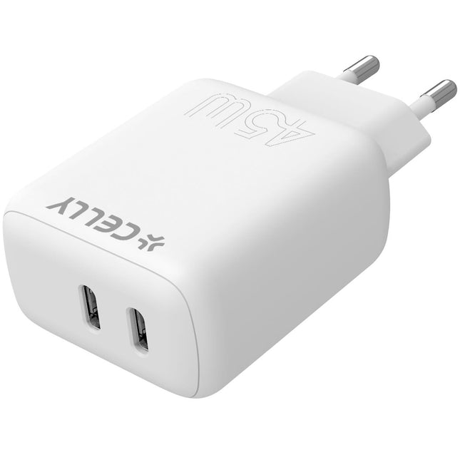 USB nabíječka 2 x USB-C PD 45W, bílá