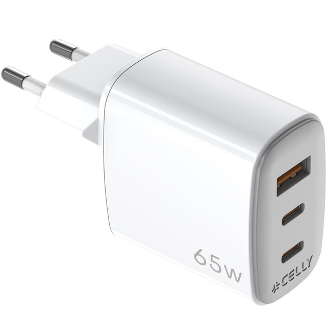 USB nabíječka GaN 1 x USB-A + 2 x USB-C PD 65W