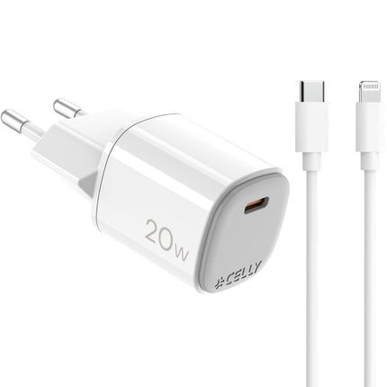 USB nabíječka GaN 1 x USB-C PD 20W + Lightning kabel