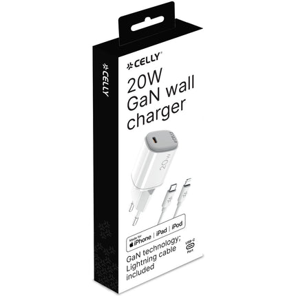 USB nabíječka GaN 1 x USB-C PD 20W + Lightning kabel
