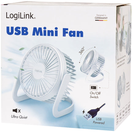USB ventilátor Ø12.7 cm, bílá