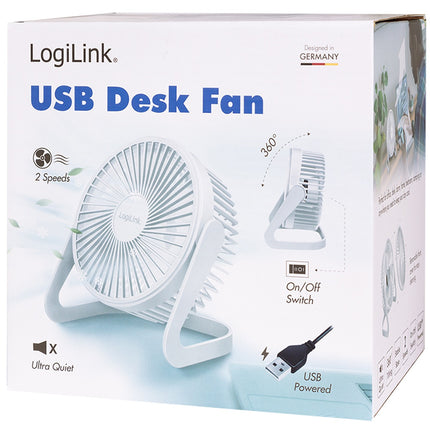 USB ventilátor Ø15.24 cm, bílá