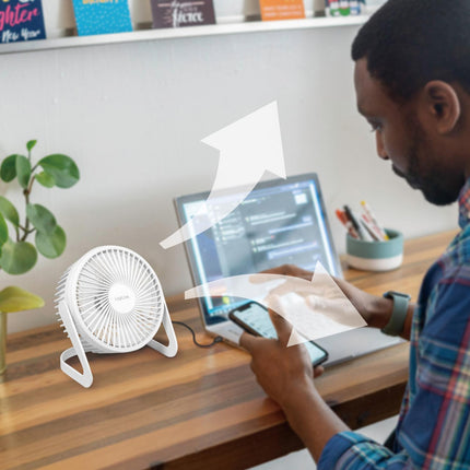 USB ventilátor Ø15.24 cm, bílá