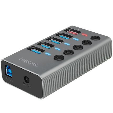 USB rozbočovač 4+1 port se samostatnými tlačítky On/Off USB 3.2 Gen 1