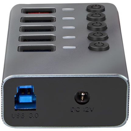 USB rozbočovač 4+1 port se samostatnými tlačítky On/Off USB 3.2 Gen 1