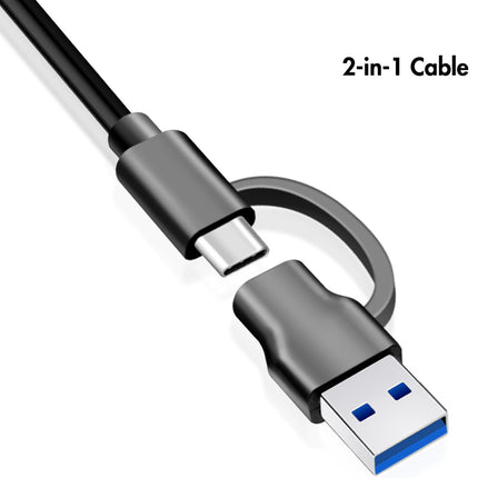 USB rozbočovač 4portový se samostatnými tlačítky On/Off USB-C/USB-A v USB 3.2 Gen1