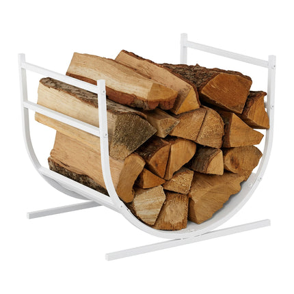 Kovový stojan na dřevo do U, půlkulatý design