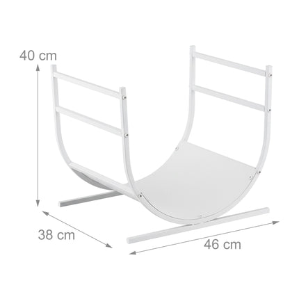 Kovový stojan na dřevo do U, půlkulatý design