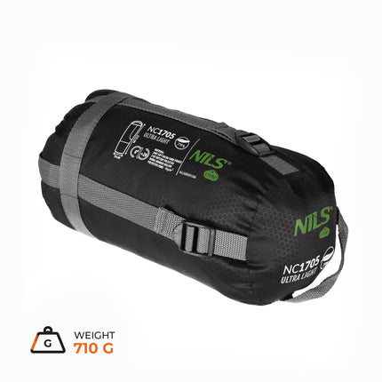 Ultralehký spacák, černo-zelená, 5-20C, 710g