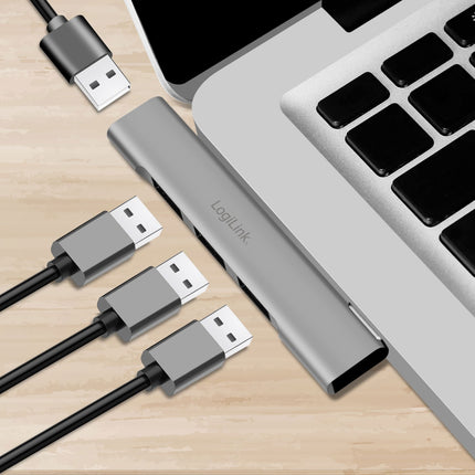 USB-A hub ultratenký 4portový, 1 x USB-A3.0, 3 x USB-A2.0