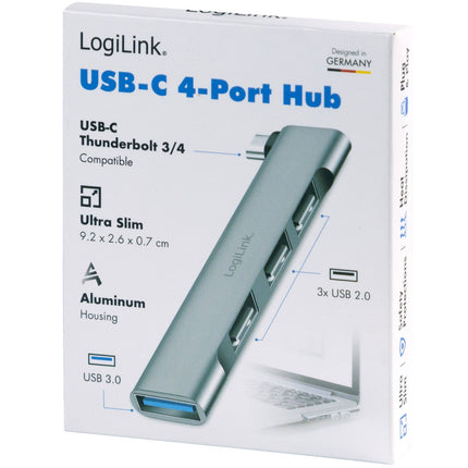 USB-C hub ultratenký 4portový, 1 x USB-A3.0, 3 x USB-A2.0
