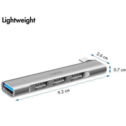 USB-C hub ultratenký 4portový, 1 x USB-A3.0, 3 x USB-A2.0