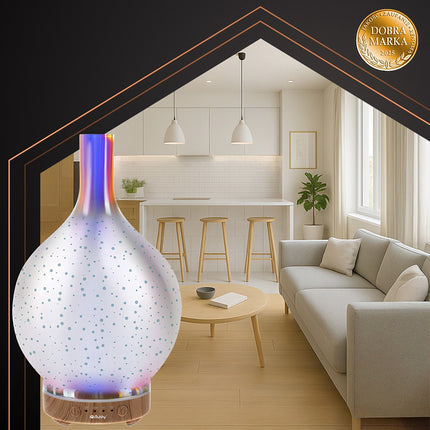 Ultrazvukový aroma difuzér a zvlhčovač, 200ml, LED světla