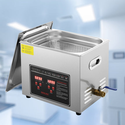 Ultrasonic Cleaner 10L, Digital Timer, Heated Stainless Steel