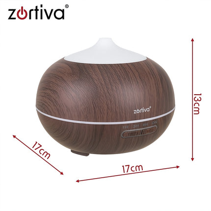 Ultrasonic Humidifier and Aroma Diffuser 400 ml, Remote Control, 8 LED Colours