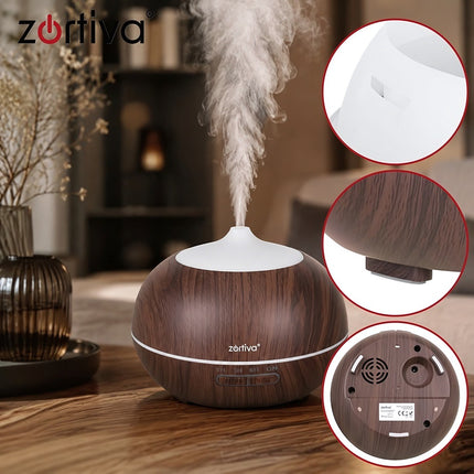 Ultrasonic Humidifier and Aroma Diffuser 400 ml, Remote Control, 8 LED Colours