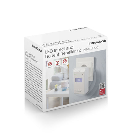 Ultrazvukový odpuzovač škůdců s LED Killekt Duo InnovaGoods 2 ks