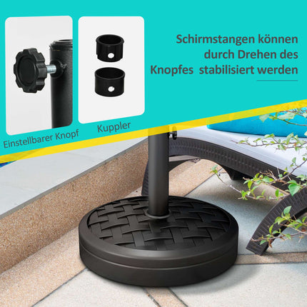 Stojan pod slunečník, HDPE s betonem, pro tyče 32-48mm
