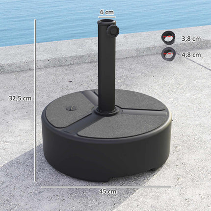 Stojan pod slunečník, HDPE, 20kg, pro tyče 38-48mm