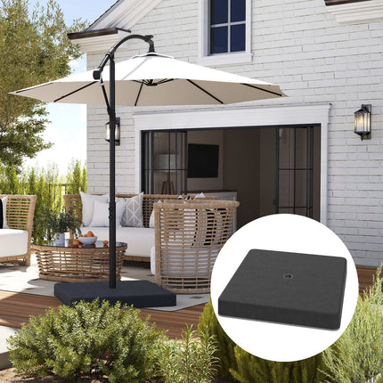 Umbrella Base Weights, Waterproof, Fillable, Black, 89x89x10.5 cm