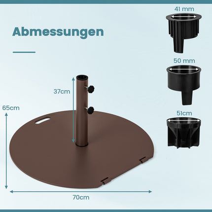 Stojan pod slunečník s kolečky, 23 kg, pro tyče 41/50 mm