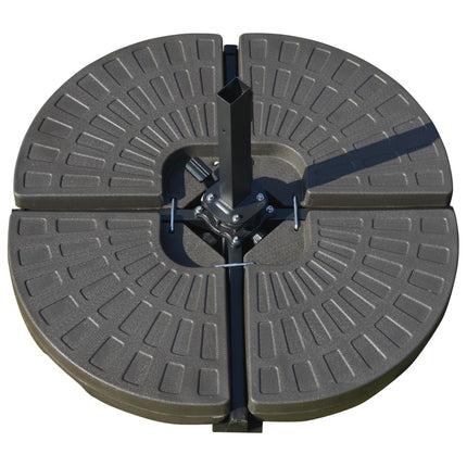 Plnitelný stojan na slunečník z HDPE, kávově hnědý, 17 kg voda / 25 kg písek